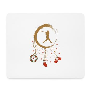 Baseball Weihnachten Weihnachtstraumfänger - Mousepad (Querformat) - Weiß - Vorne