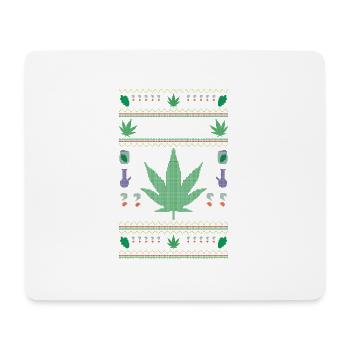 Fumer de l’herbe chaque Noël - Tapis de souris (format paysage) - blanc - Devant