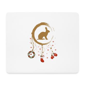 Hase Weihnachten Weihnachtstraumfänger - Mousepad (Querformat) - Weiß - Vorne