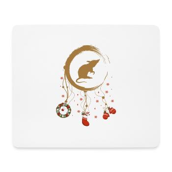 Maus Weihnachten Weihnachtstraumfänger - Mousepad (Querformat) - Weiß - Vorne