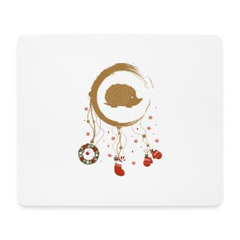 Igel Weihnachten Weihnachtstraumfänger - Mousepad (Querformat) - Weiß - Vorne