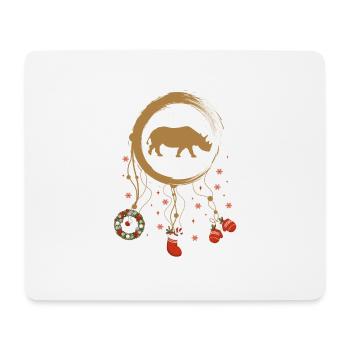 Nashorn Weihnachten Weihnachtstraumfänger - Mousepad (Querformat) - Weiß - Vorne