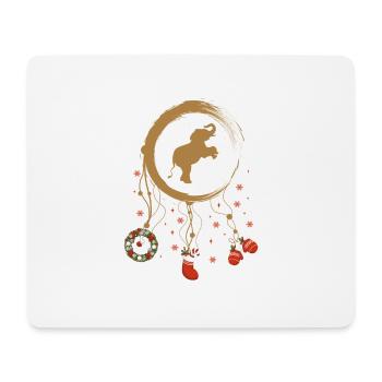 Elefant Weihnachten Weihnachtstraumfänger - Mousepad (Querformat) - Weiß - Vorne