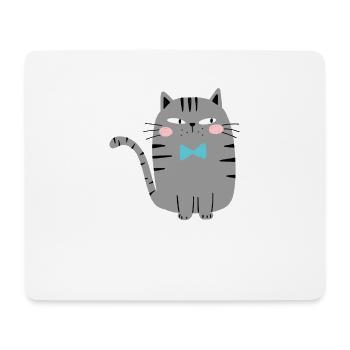 Mignon Kawaii drôle de chat disant miaulement - Tapis de souris (format paysage) - blanc - Devant