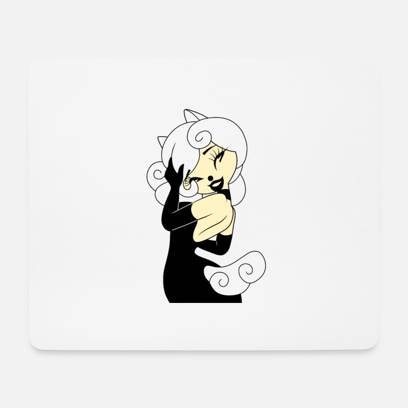 TShirt Perfect Mädchen Pferde Blonde Schwarzes Kleid 2022 - Mousepad (Querformat) - Weiß