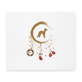 Bedlington Terrier Weihnachten Weihnachtstraumfäng - Mousepad (Querformat) - Weiß - Vorne