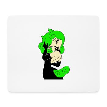 Kapuze Frau Gothic Pferde Grünes Kleid Schwarz 2022 - Mousepad (Querformat) - Weiß - Vorne