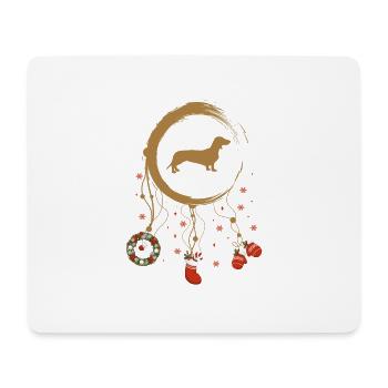 Dackel Weihnachten Weihnachtstraumfänger - Mousepad (Querformat) - Weiß - Vorne