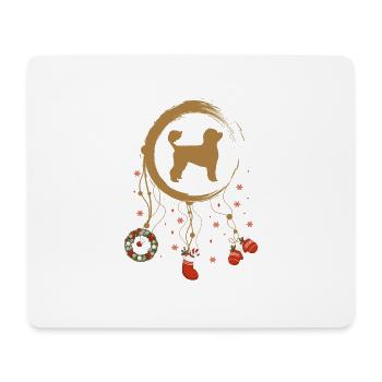 Portugiesischer Wasserhund Weihnachten Weihnachtst - Mousepad (Querformat) - Weiß - Vorne