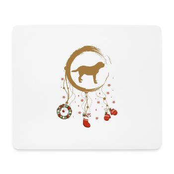 Bernhardiner Weihnachten Weihnachtstraumfänger - Mousepad (Querformat) - Weiß - Vorne