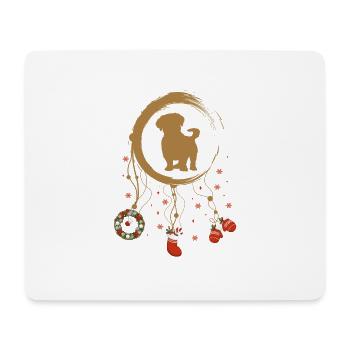 Shih Tzu Weihnachten Weihnachtstraumfänger - Mousepad (Querformat) - Weiß - Vorne