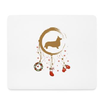 Welsh Corgi Weihnachten Weihnachtstraumfänger - Mousepad (Querformat) - Weiß - Vorne