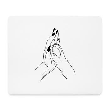 Patte à main Highfive - Tapis de souris (format paysage) - blanc - Devant