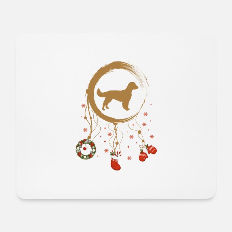 Welsh Springer Spaniel Weihnachten Weihnachtstraum - Mousepad (Querformat) - Weiß