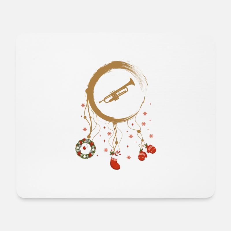 Trompete Weihnachten Weihnachtstraumfänger - Mousepad (Querformat) - Weiß