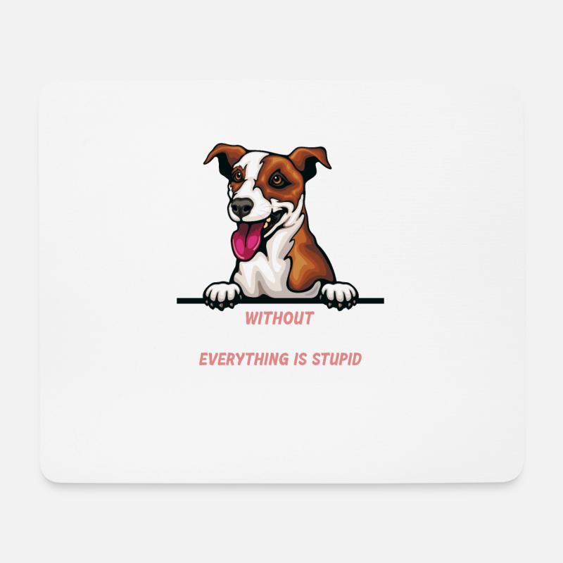 Ohne Jack Russell ist alles doof - Mousepad (Querformat) - Weiß