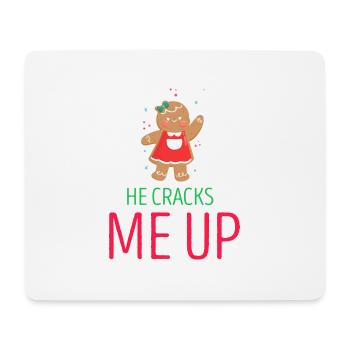 He Cracks Me Up Funny Gingerbread Christmas - Mousepad (Querformat) - Weiß - Vorne