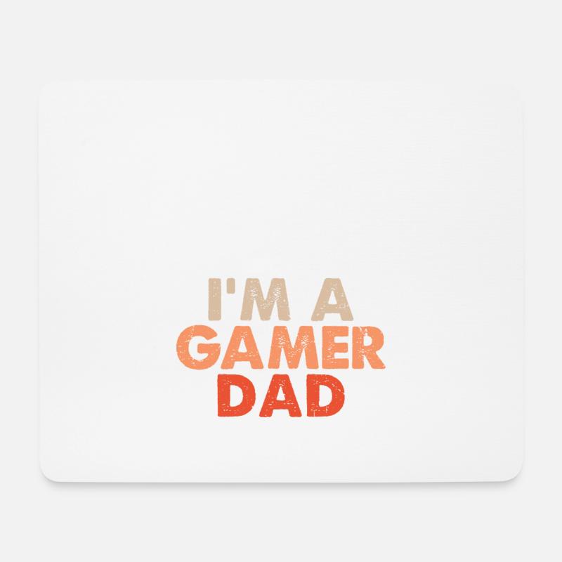 gamer dad - Mousepad (Querformat) - Weiß