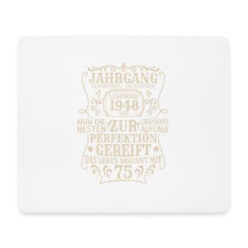 Geburtstagsgeschenk Geboren 1948 75 Jahre - Mousepad (Querformat) - Weiß - Vorne