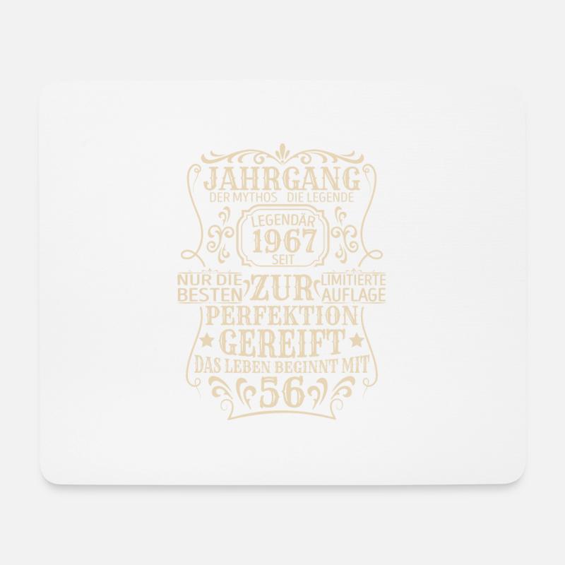 Geburtstagsgeschenk Geboren 1967 65 Jahre - Mousepad (Querformat) - Weiß