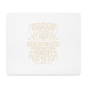 Geburtstagsgeschenk Geboren 1952 71 Jahre - Mousepad (Querformat) - Weiß - Vorne