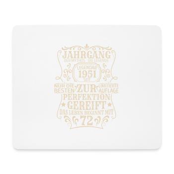 Geburtstagsgeschenk Geboren 1951 72 Jahre - Mousepad (Querformat) - Weiß - Vorne
