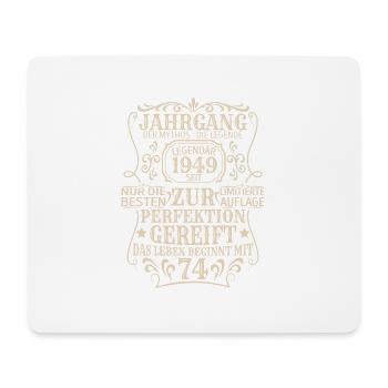 Geburtstagsgeschenk Geboren 1949 74 Jahre - Mousepad (Querformat) - Weiß - Vorne