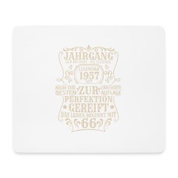 Geburtstagsgeschenk Geboren 1957 66 Jahre - Mousepad (Querformat) - Weiß - Vorne