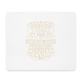 Geburtstagsgeschenk Geboren 1981 42 Jahre - Mousepad (Querformat) - Weiß - Vorne