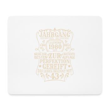 Geburtstagsgeschenk Geboren 1980 43 Jahre - Mousepad (Querformat) - Weiß - Vorne