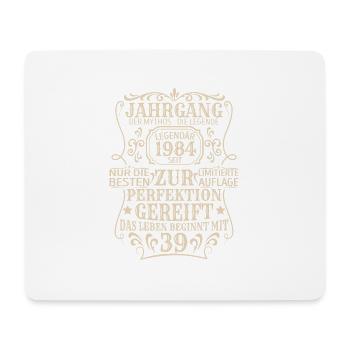Geburtstagsgeschenk Geboren 1984 39 Jahre - Mousepad (Querformat) - Weiß - Vorne