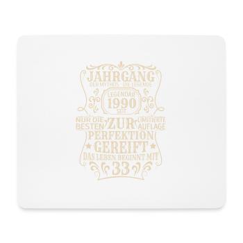 Geburtstagsgeschenk Geboren 1990 33 Jahre - Mousepad (Querformat) - Weiß - Vorne