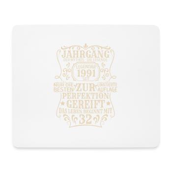 Geburtstagsgeschenk Geboren 1991 32 Jahre - Mousepad (Querformat) - Weiß - Vorne