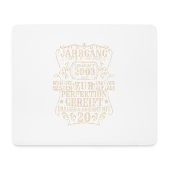 Geburtstagsgeschenk Geboren 2003 20 Jahre - Mousepad (Querformat) - Weiß - Vorne