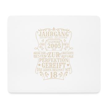 Geburtstagsgeschenk Geboren 2005 18 Jahre - Mousepad (Querformat) - Weiß - Vorne