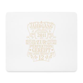 Geburtstagsgeschenk Geboren 2011 12 Jahre - Mousepad (Querformat) - Weiß - Vorne