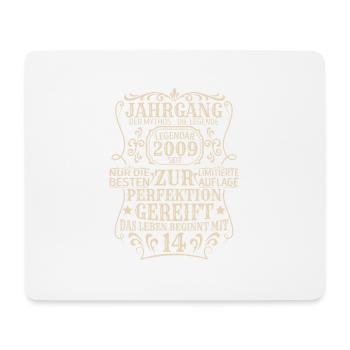 Geburtstagsgeschenk Geboren 2009 14 Jahre - Mousepad (Querformat) - Weiß - Vorne