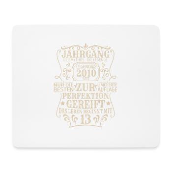 Geburtstagsgeschenk Geboren 2010 13 Jahre - Mousepad (Querformat) - Weiß - Vorne