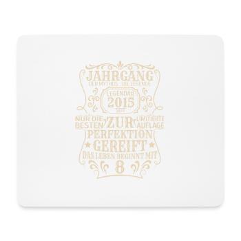 Geburtstagsgeschenk Geboren 2015 8 Jahre - Mousepad (Querformat) - Weiß - Vorne