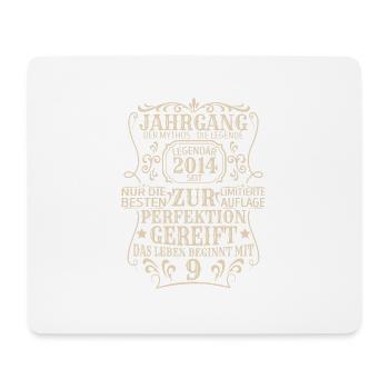 Geburtstagsgeschenk Geboren 2014 9 Jahre - Mousepad (Querformat) - Weiß - Vorne