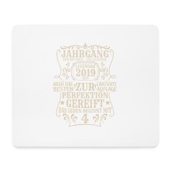 Geburtstagsgeschenk Geboren 2019 4 Jahre - Mousepad (Querformat) - Weiß - Vorne