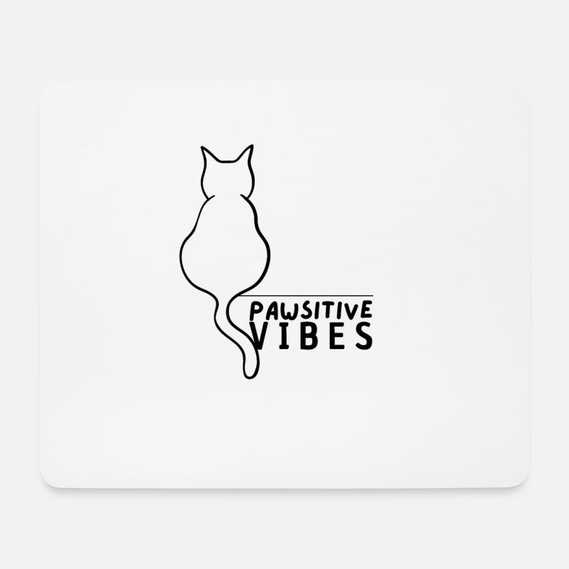 Cat Pawitive vibes Positive vibes - Mousepad (Querformat) - Weiß