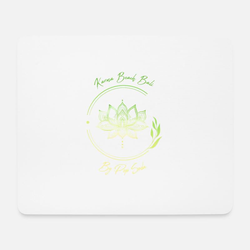 Lotus flower Karma Beach lime green - Mouse Pad (horizontal) - white