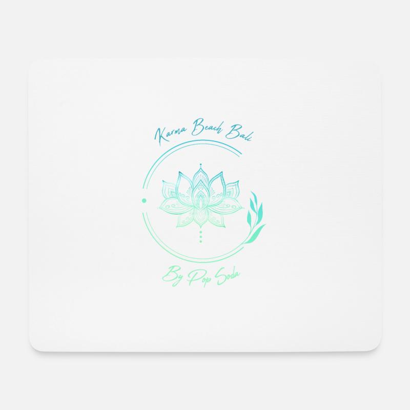 Karma Beach Blaue Lotusblume - Mousepad (Querformat) - Weiß