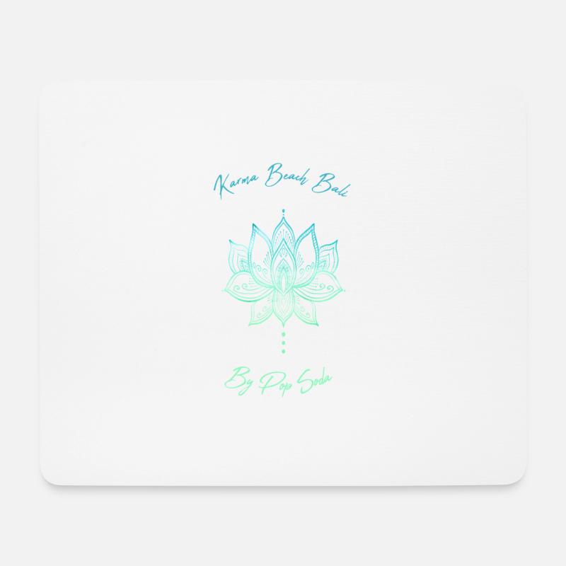 Blaue Lotusblume Karma Beach - Mousepad (Querformat) - Weiß