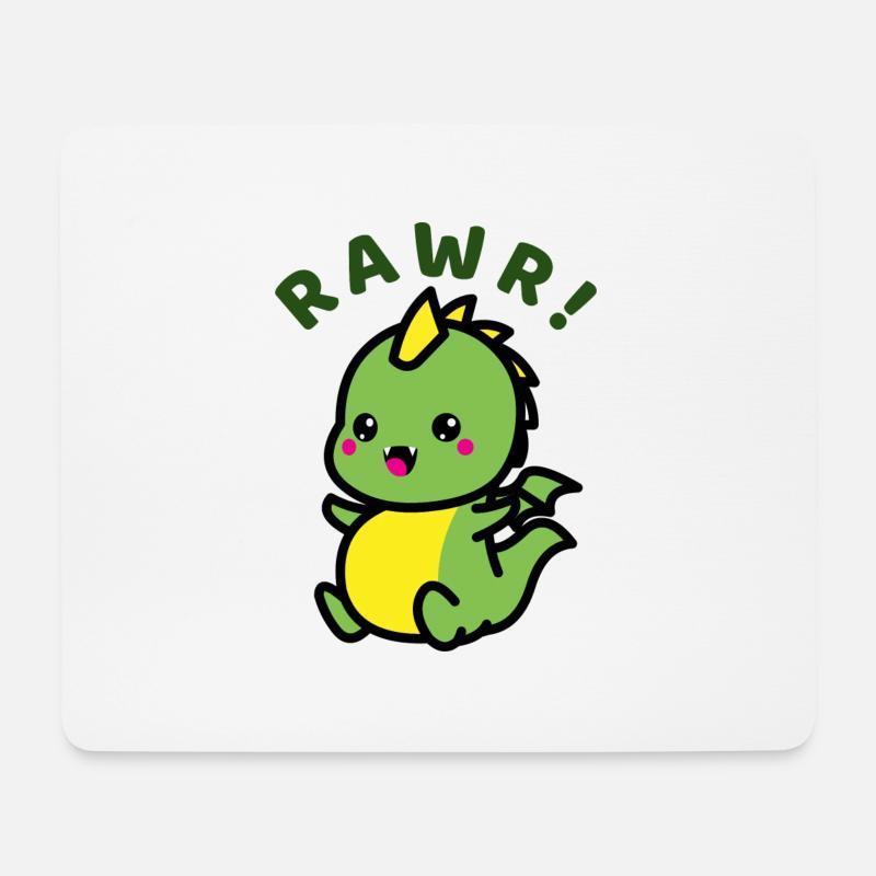 Süßer Dino RAWR! - Mousepad (Querformat) - Weiß