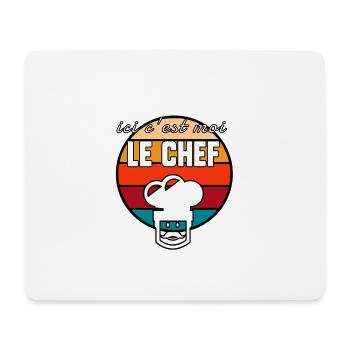 Ici c’est moi le chef - Tapis de souris (format paysage) - blanc - Devant