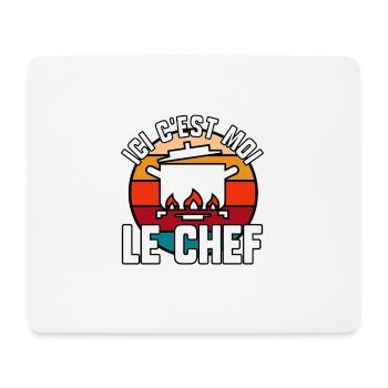 Ici c’est moi le chef - Tapis de souris (format paysage) - blanc - Devant