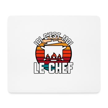 Ici c’est moi le chef - Tapis de souris (format paysage) - blanc - Devant