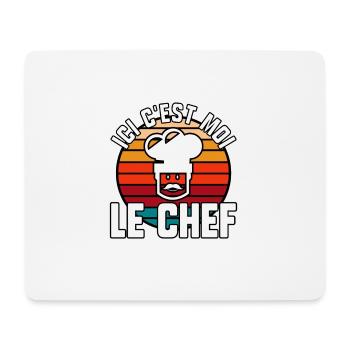 Ici c’est moi le chef - Tapis de souris (format paysage) - blanc - Devant